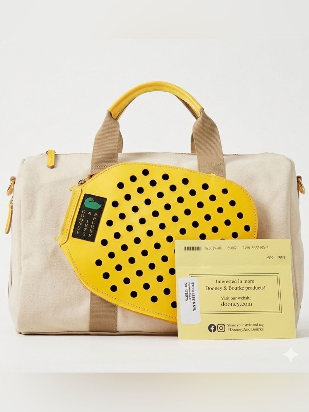 Dooney & Bourke Canvas/Leather Pockleball Duffle 40 NWT